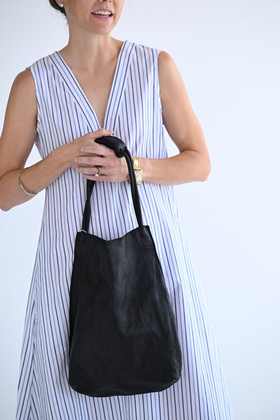 Shopper in Black Leather