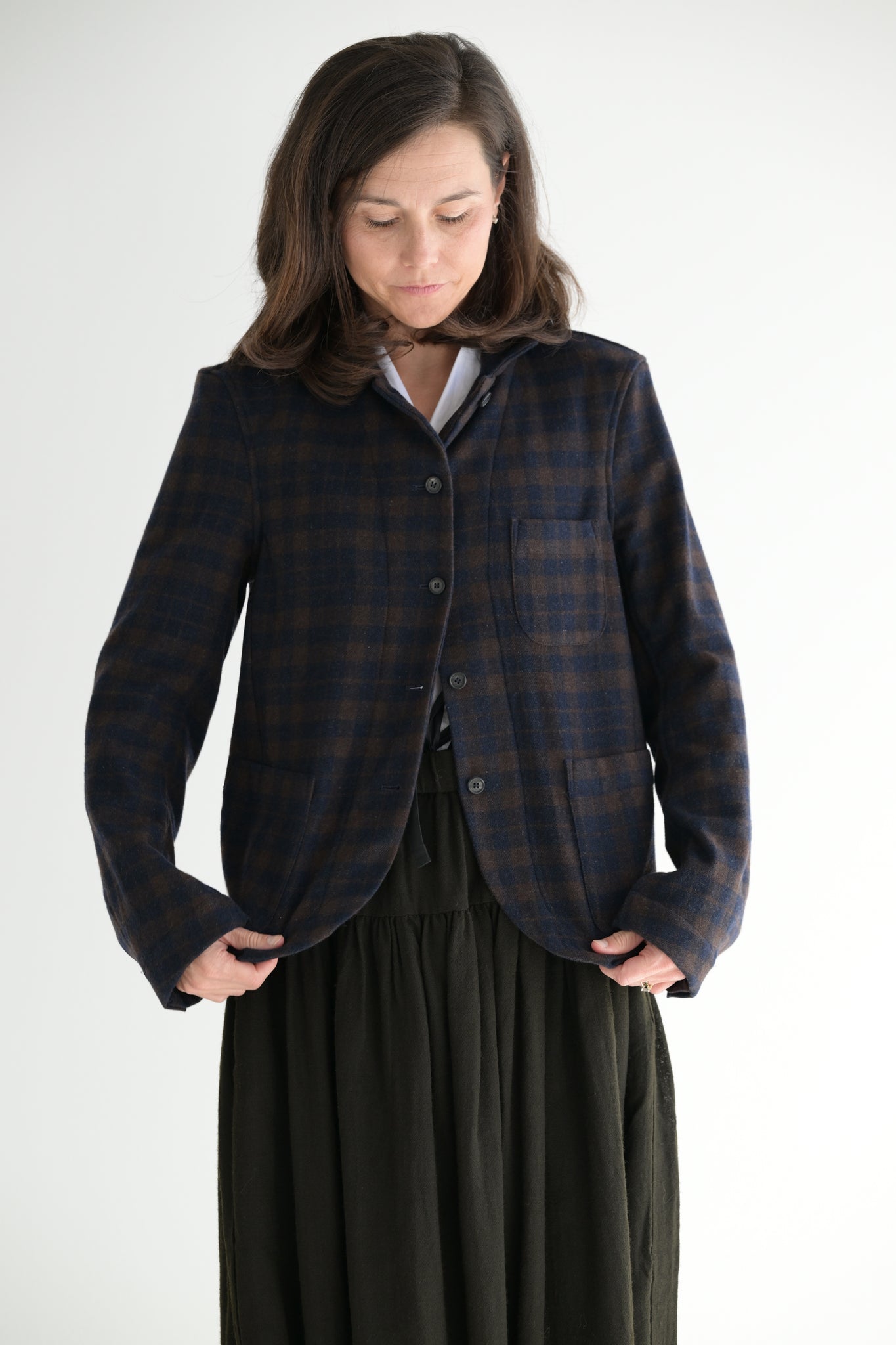 Caryl Plaid Cashmere Jacket