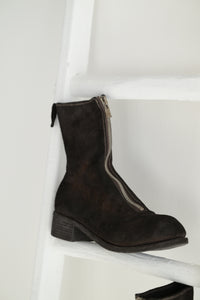 PL2 Front Zip Boots in Chocolate suede