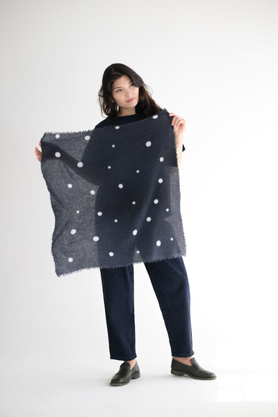 Cashmere Scarf in Blue Dot