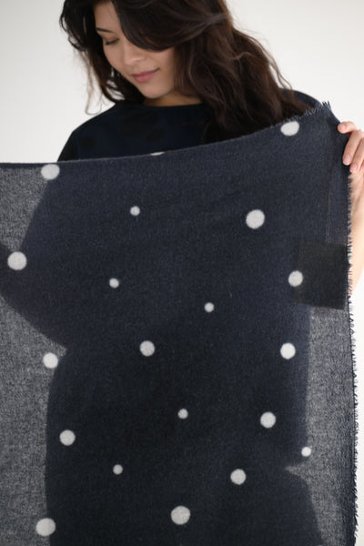 Cashmere Scarf in Blue Dot