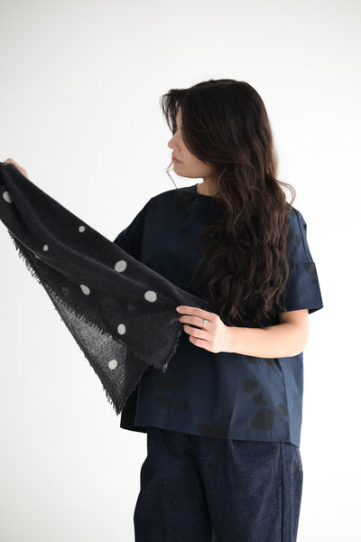 Cashmere Scarf in Blue Dot