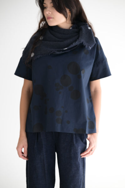 Cashmere Scarf in Blue Dot