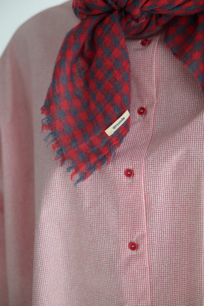 Cashmere Scarf in Raspberry Dark Check
