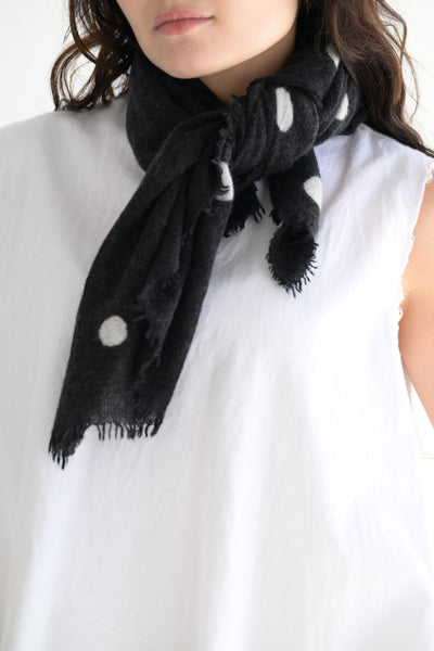 Cashmere Scarf in Black Dot