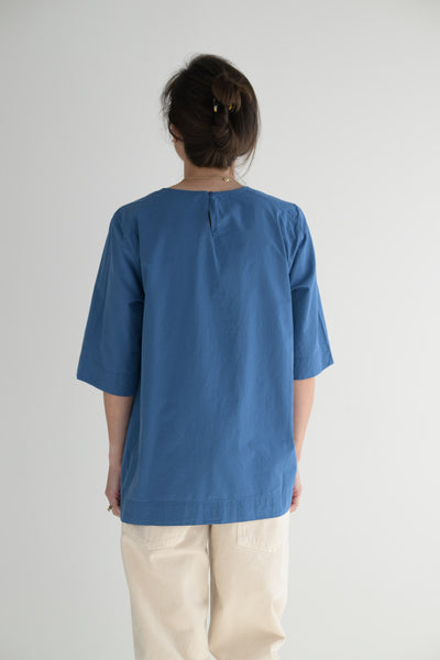 Medium Blue Simple Top