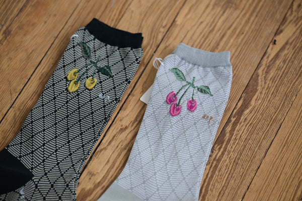 Cherry on Diamond Socks