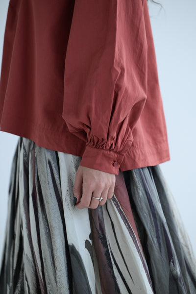 Biggy Grandad Silk Twill in Brick