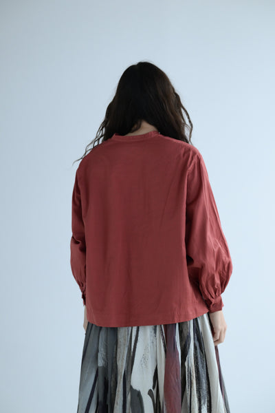 Biggy Grandad Silk Twill in Brick