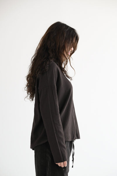 Short Collar Shirt LWC in Brown