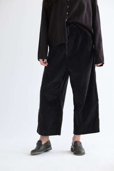 Velvet Wide & Short Trousers in Brown