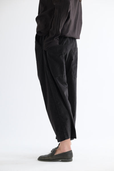 Velvet Wide & Short Trousers in Brown