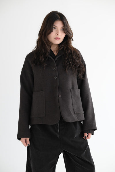 Soft Loose Blazer C in Brown