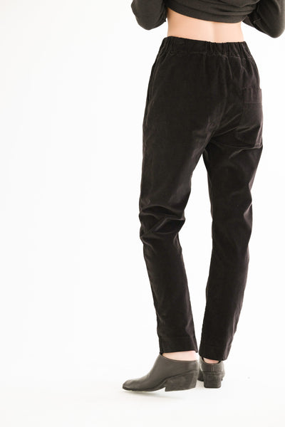 Slim Velvet Trousers in Brown