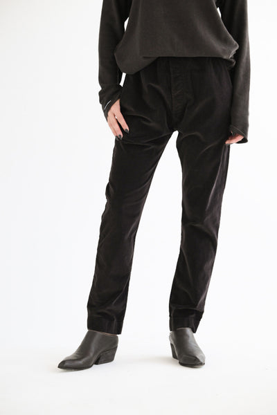 Slim Velvet Trousers in Brown