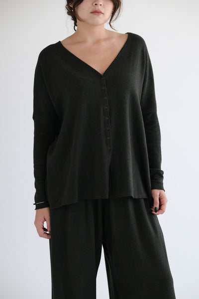 JP Snap Cardigan in Forrest