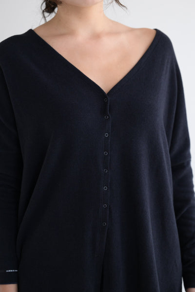 JP Snap Cardigan in Navy