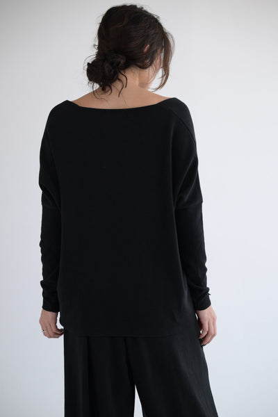 JP Snap Cardigan in Black
