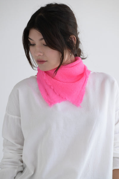 Cashmere Square Scarf - Raspberry or Tomato
