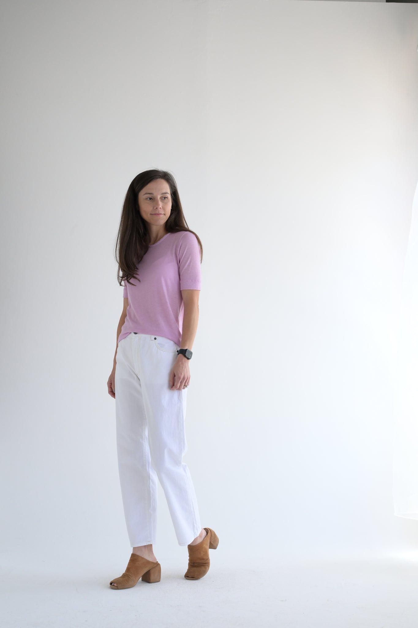 Cashmere Tee Short Sleeve in Rose