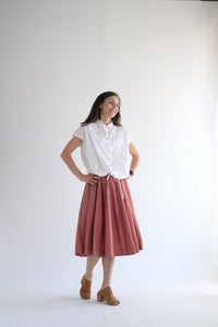 Pleated Skirt TC in Coral