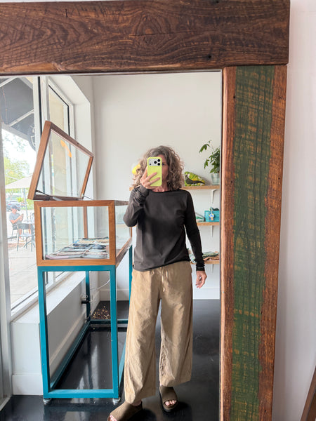 Velvet Wide & Long Trousers in Honey