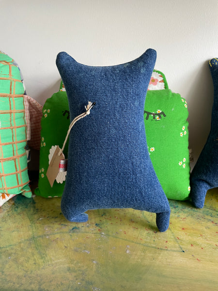 Bear Pillows in Denim