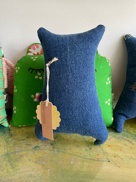 Bear Pillows in Denim