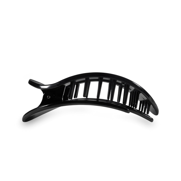Medium Flat Round Hair Clip in Jet Black