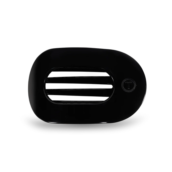 Medium Flat Round Hair Clip in Jet Black