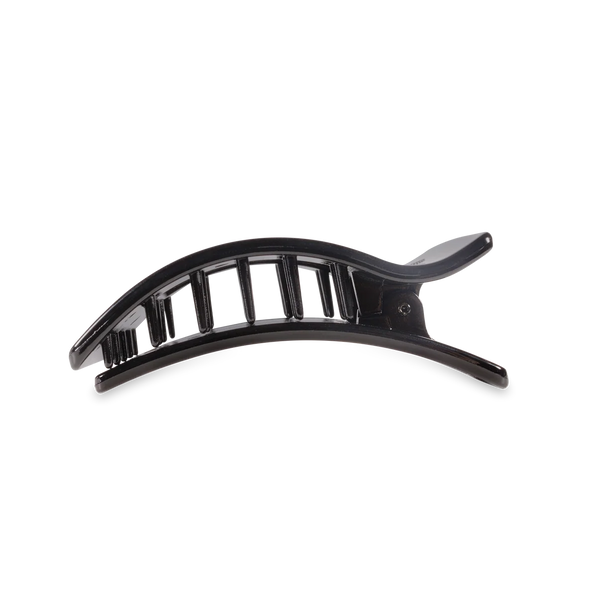 Medium Flat Rectangle Hair Clip in Jet Black