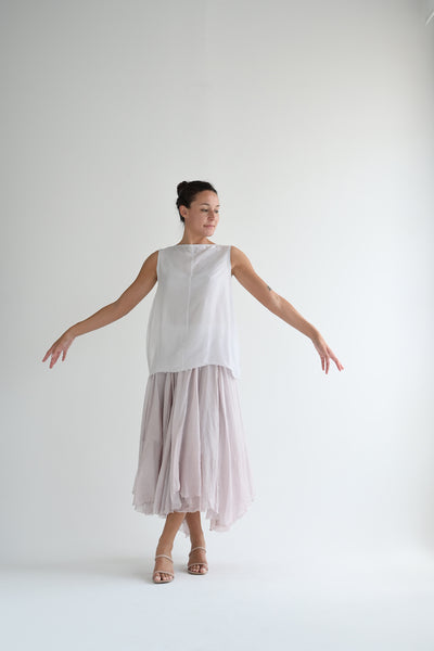 Silk Skirt in Pale Rose