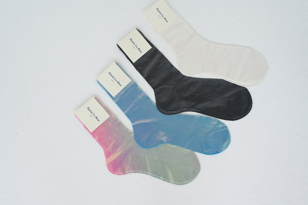 Laminated Ribbed Socks in Various Colors