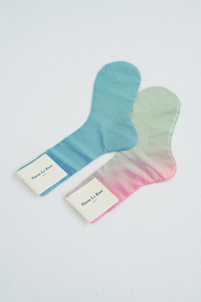 Laminated Ribbed Socks in Various Colors