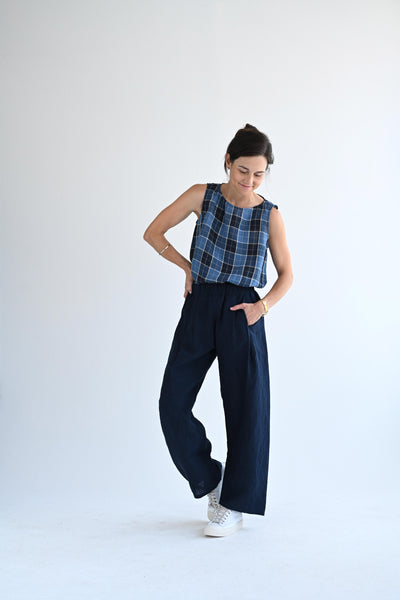 Tank in Sugar Blue Plaid