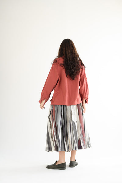 Biggy Grandad Silk Twill in Brick