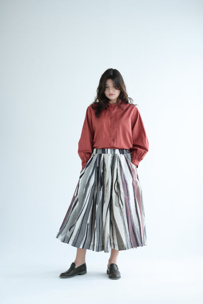 Biggy Grandad Silk Twill in Brick