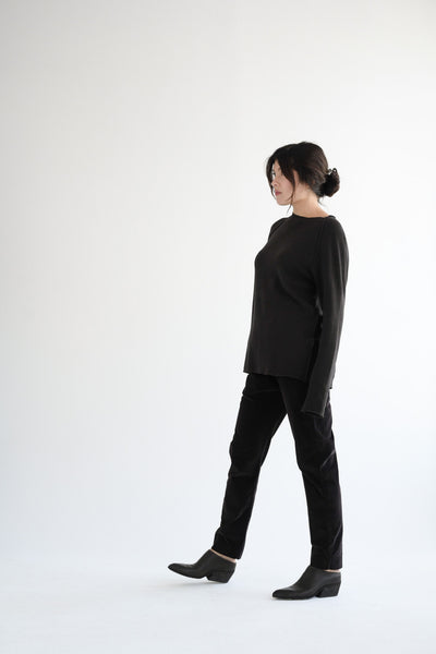 Slim Velvet Trousers in Brown