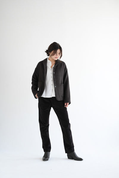 Slim Velvet Trousers in Brown