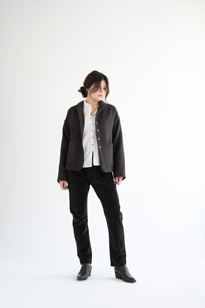 Soft Loose Blazer C in Brown
