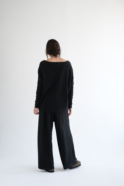Wide Essential Trousers JP in Black