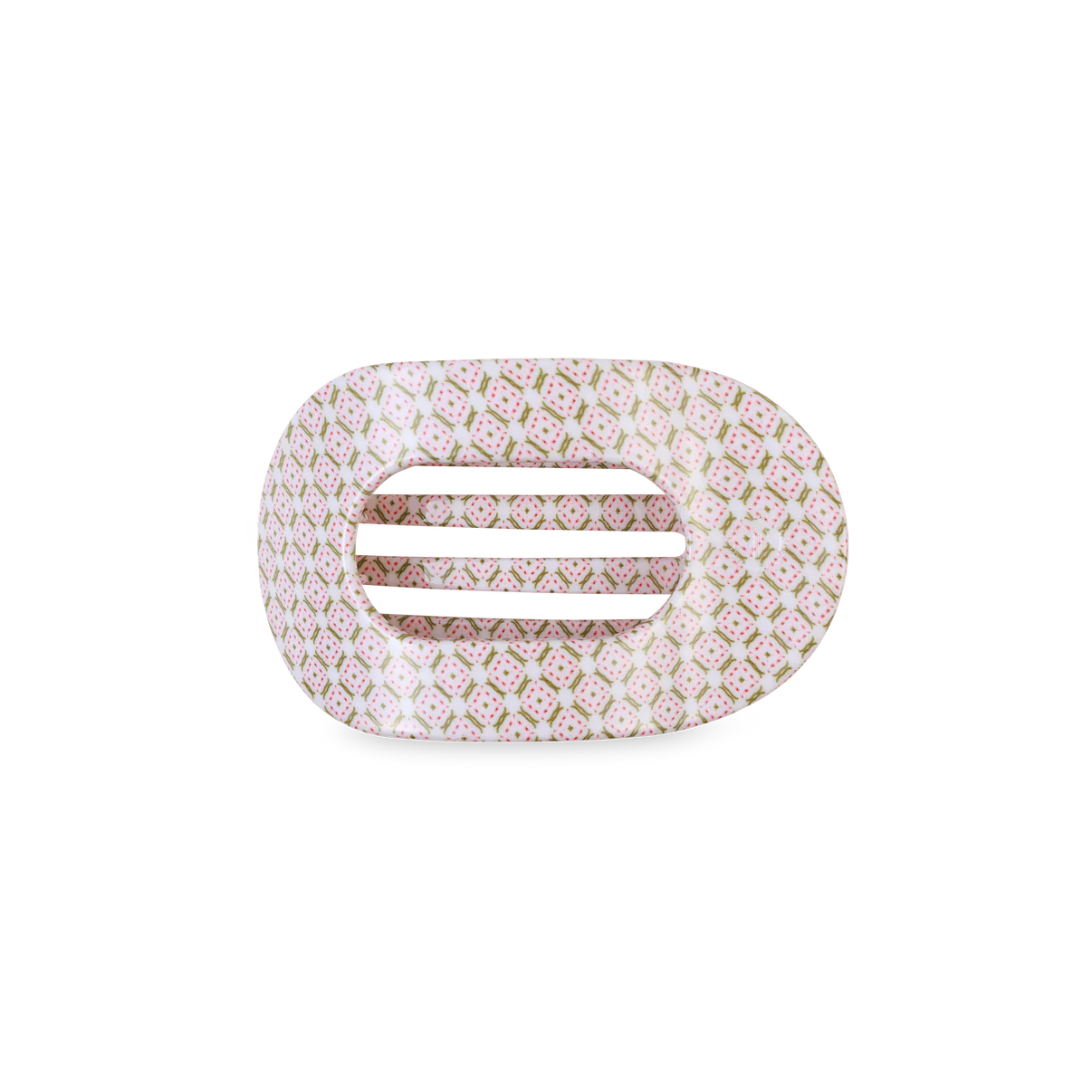 Flat Round Small Clip in Pine & Pearl