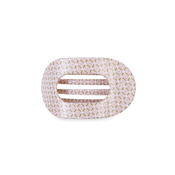 Flat Round Small Clip in Pine & Pearl
