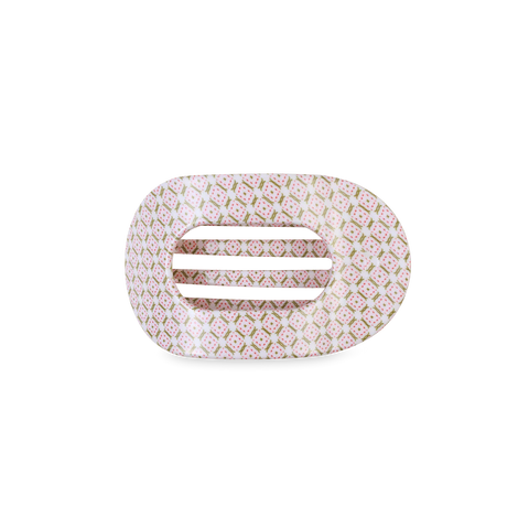 Flat Round Small Clip in Pine & Pearl