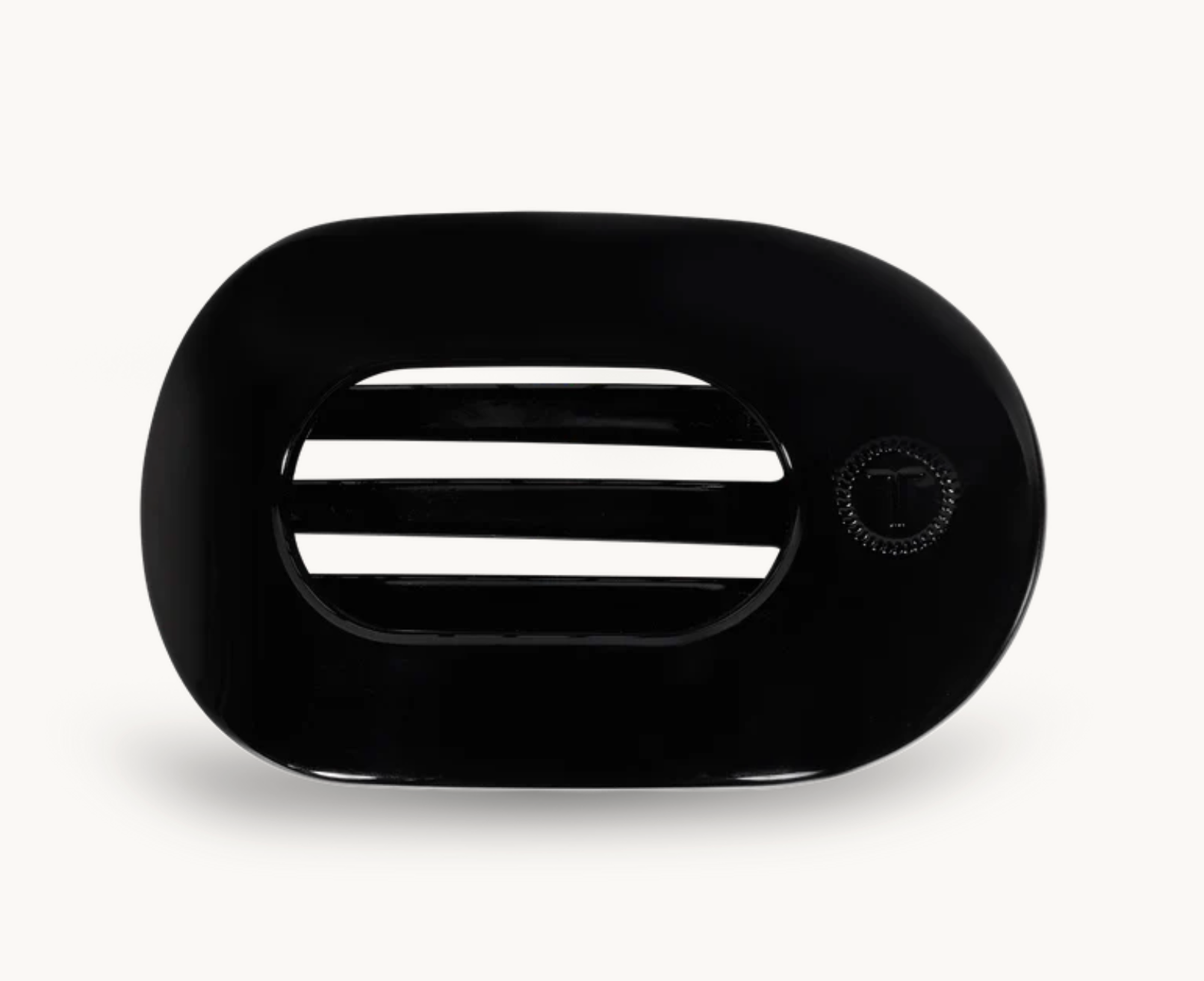 Flat Round Small Clip in Jet Black