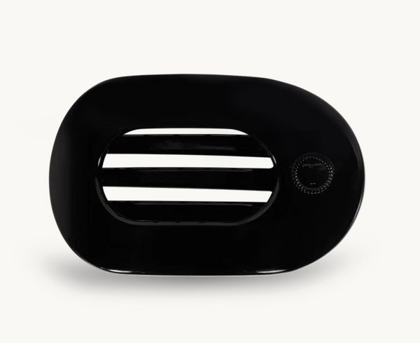 Flat Round Small Clip in Jet Black