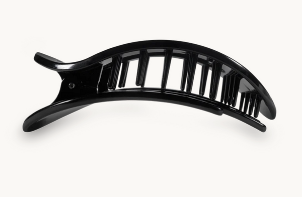 Flat Round Small Clip in Jet Black