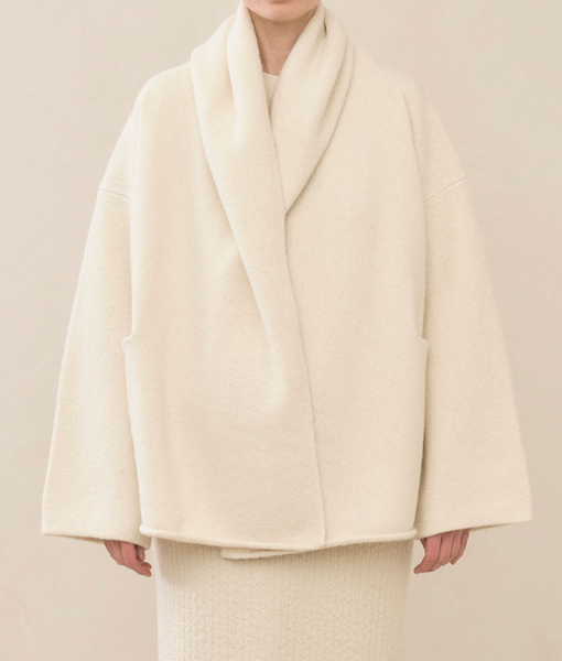 Manta Coat in Raw White