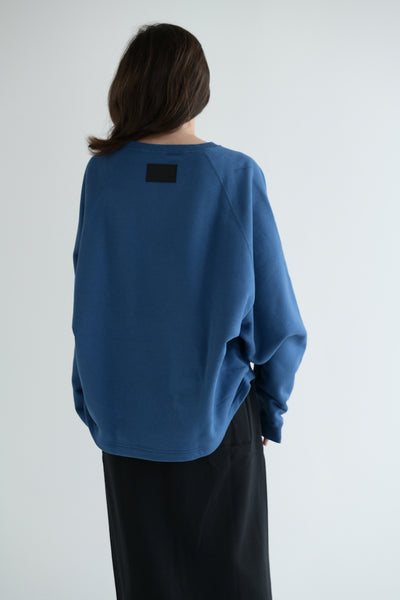 Kaya Tucked Hem Sweatshirt in Indigo