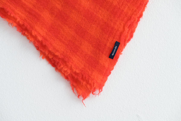 Cashmere Check Scarf in Tomato